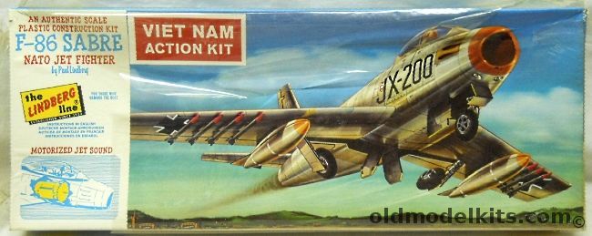 Lindberg 1/48 F-86 Sabre NATO Jet Fighter Motorized - Viet Nam Action Kit Issue, 310M-129 plastic model kit